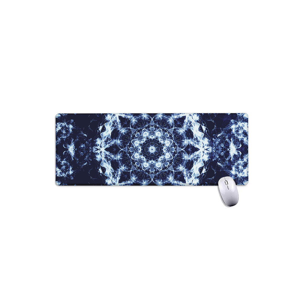 Blue Winter Mandala Print Extended Mouse Pad