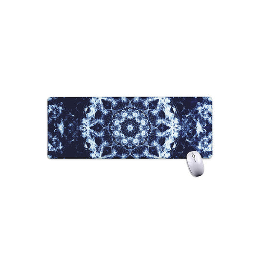Blue Winter Mandala Print Extended Mouse Pad