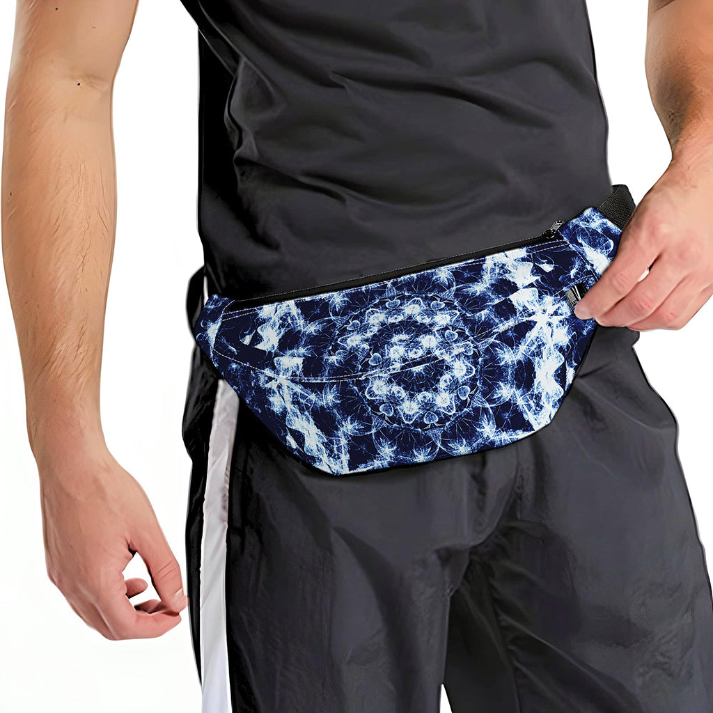 Blue Winter Mandala Print Fanny Pack