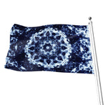 Blue Winter Mandala Print Flag