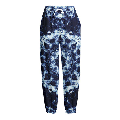 Blue Winter Mandala Print Fleece Lined Knit Pants