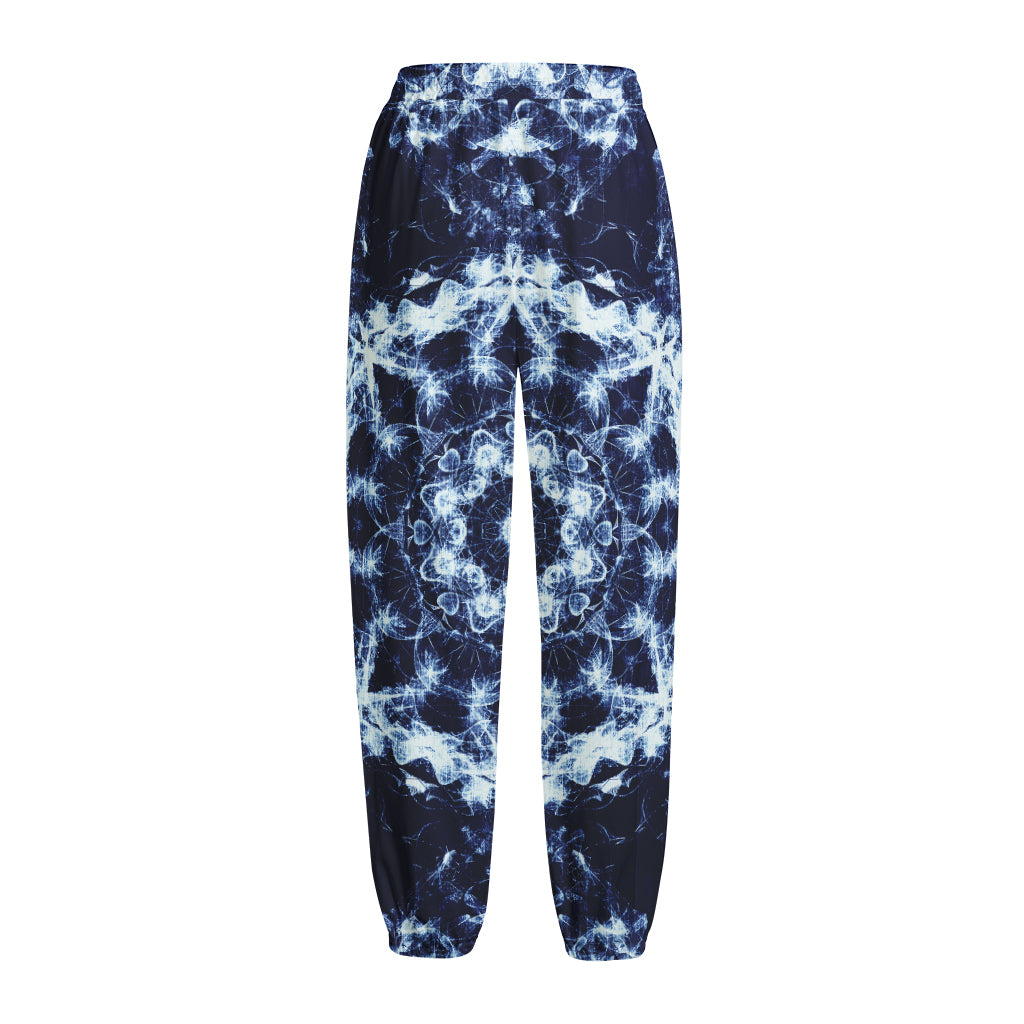 Blue Winter Mandala Print Fleece Lined Knit Pants