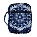 Blue Winter Mandala Print Front Pocket Bible Bag