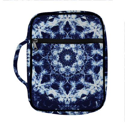 Blue Winter Mandala Print Front Pocket Bible Bag