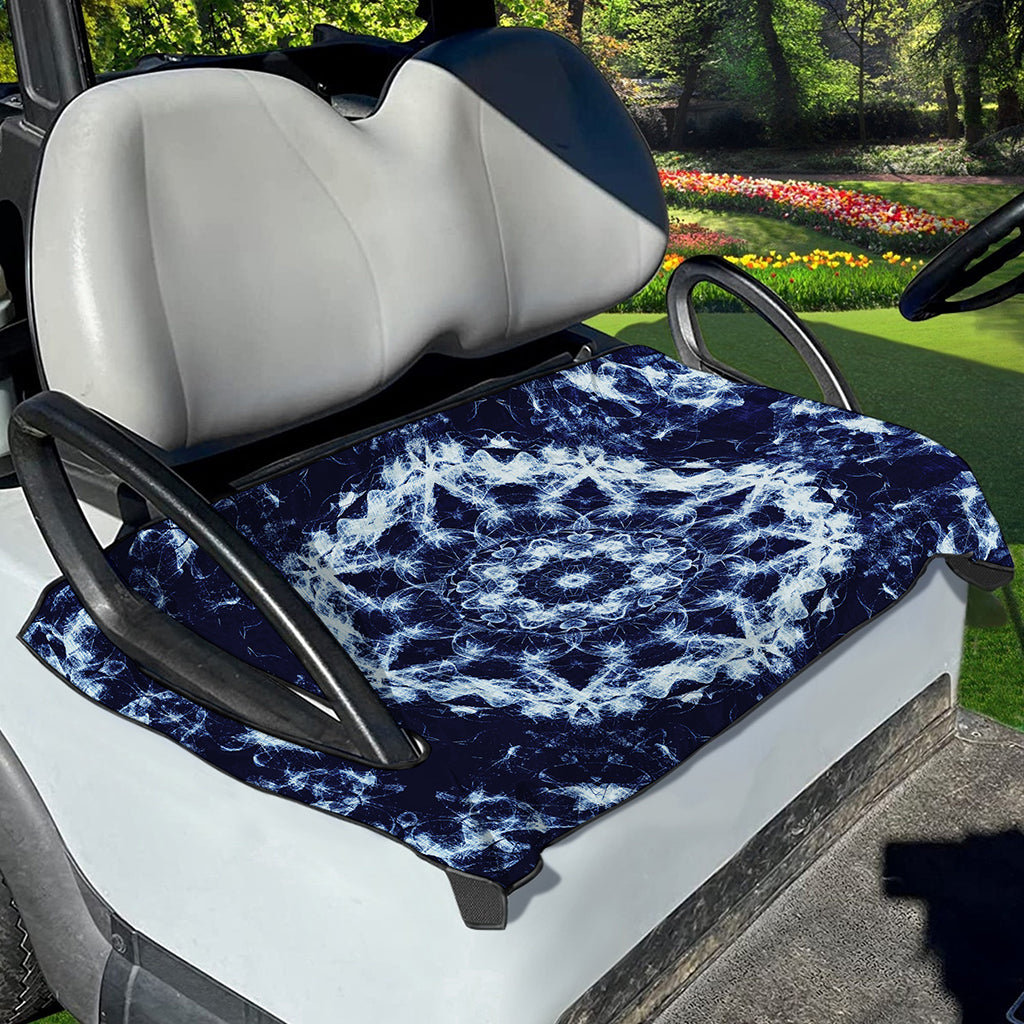 Blue Winter Mandala Print Golf Cart Seat Cover
