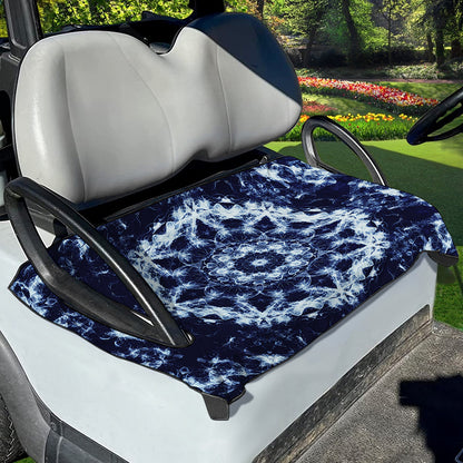 Blue Winter Mandala Print Golf Cart Seat Cover