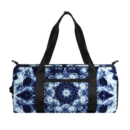 Blue Winter Mandala Print Gym Bag