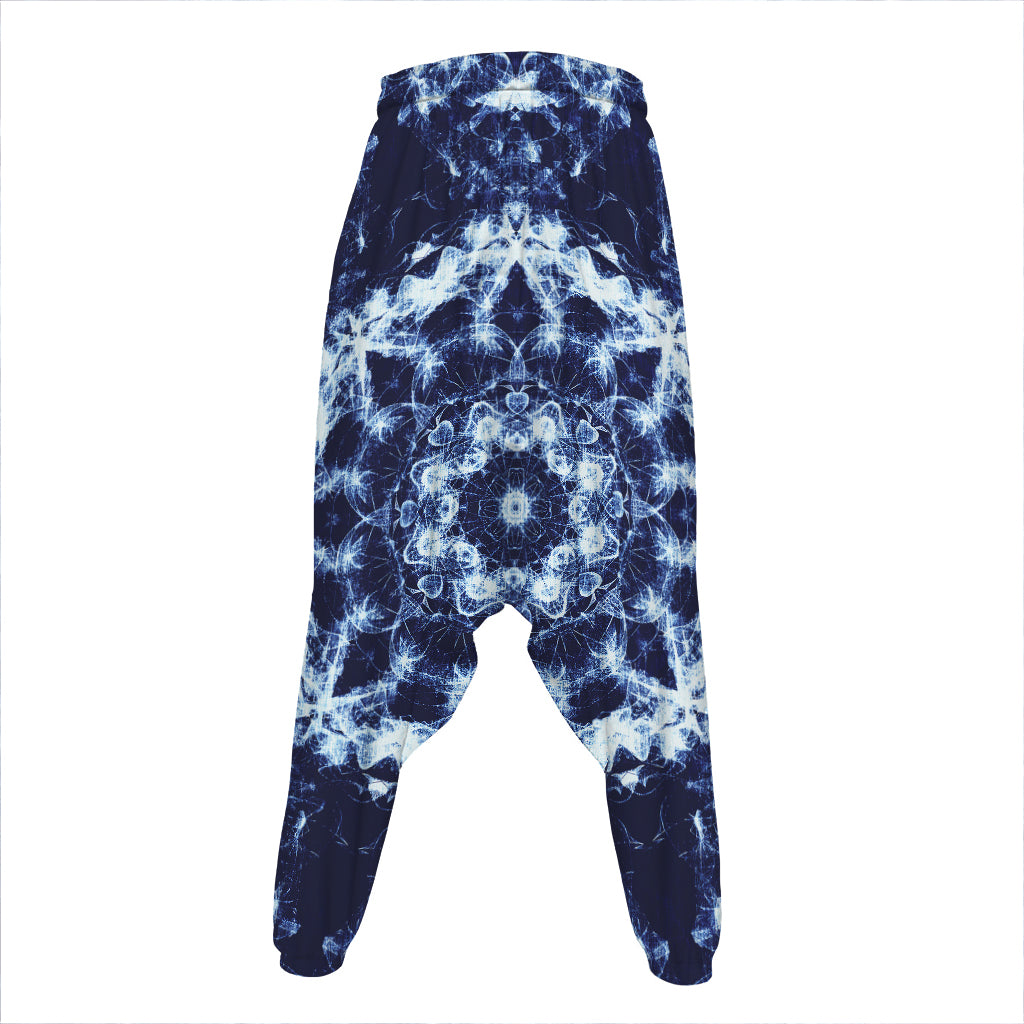 Blue Winter Mandala Print Hammer Pants