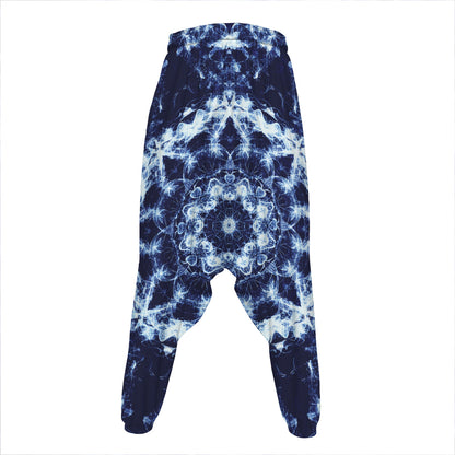 Blue Winter Mandala Print Hammer Pants