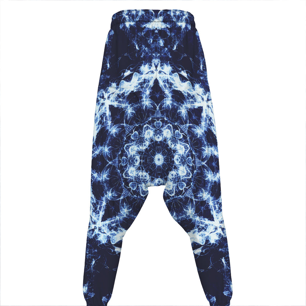 Blue Winter Mandala Print Hammer Pants