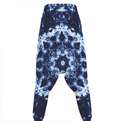Blue Winter Mandala Print Hammer Pants