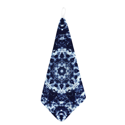 Blue Winter Mandala Print Hand Towel