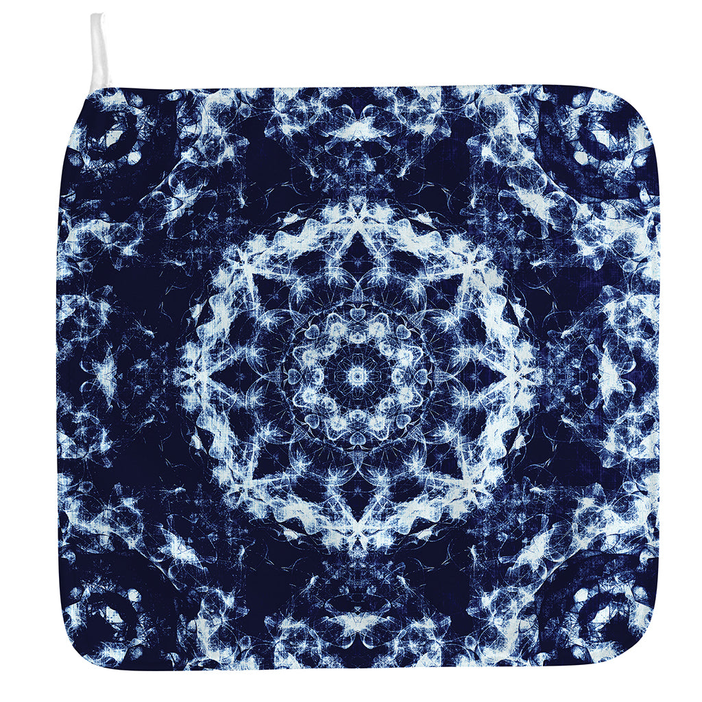 Blue Winter Mandala Print Hand Towel