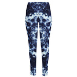 Blue Winter Mandala Print High-Waisted Pocket Leggings