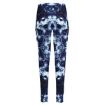 Blue Winter Mandala Print High-Waisted Pocket Leggings