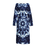 Blue Winter Mandala Print Hooded Bathrobe