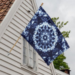 Blue Winter Mandala Print House Flag