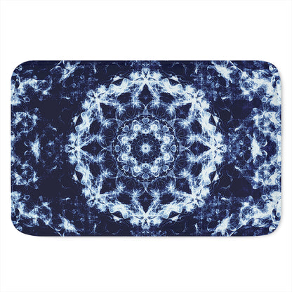 Blue Winter Mandala Print Indoor Door Mat