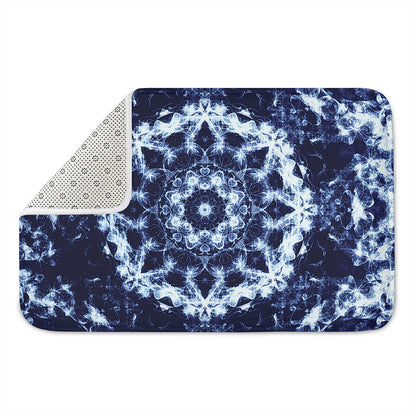Blue Winter Mandala Print Indoor Door Mat
