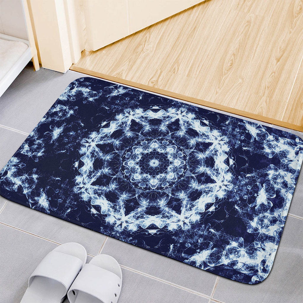 Blue Winter Mandala Print Indoor Door Mat
