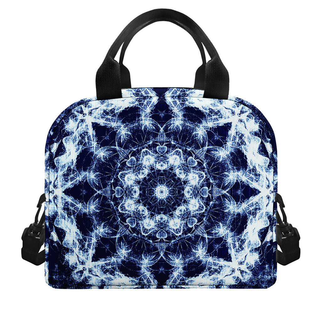 Blue Winter Mandala Print Insulated Lunch Bag