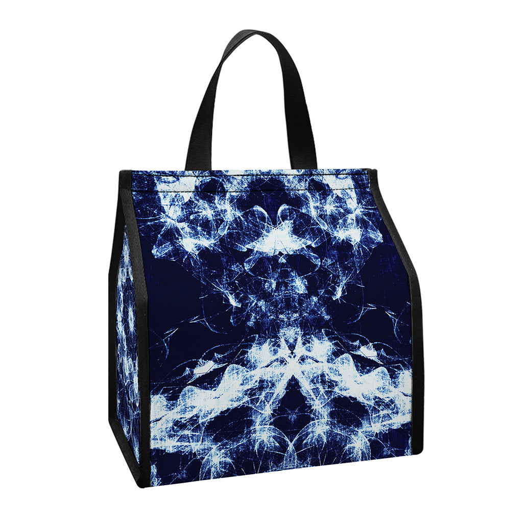 Blue Winter Mandala Print Insulated Lunch Tote