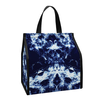 Blue Winter Mandala Print Insulated Lunch Tote