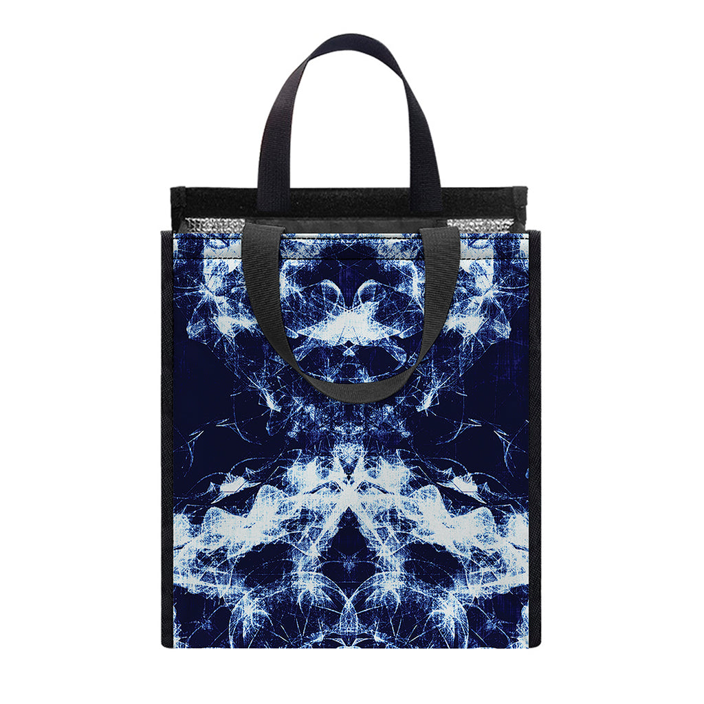 Blue Winter Mandala Print Insulated Lunch Tote