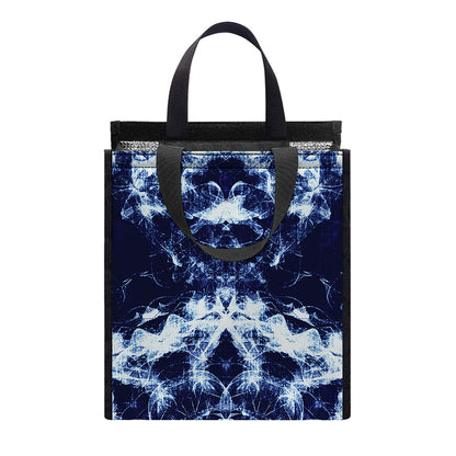 Blue Winter Mandala Print Insulated Lunch Tote