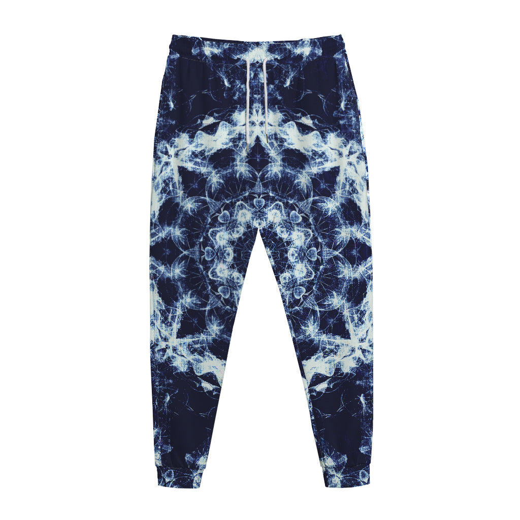 Blue Winter Mandala Print Jogger Pants