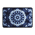 Blue Winter Mandala Print Kitchen Mat