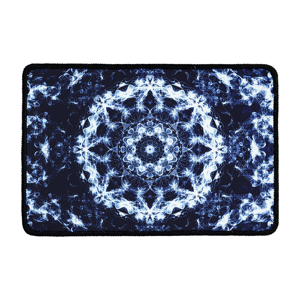 Blue Winter Mandala Print Kitchen Mat