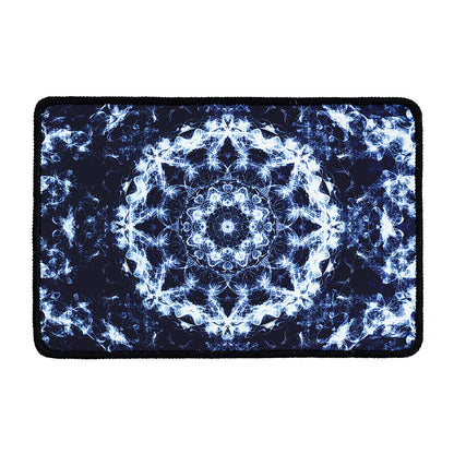 Blue Winter Mandala Print Kitchen Mat