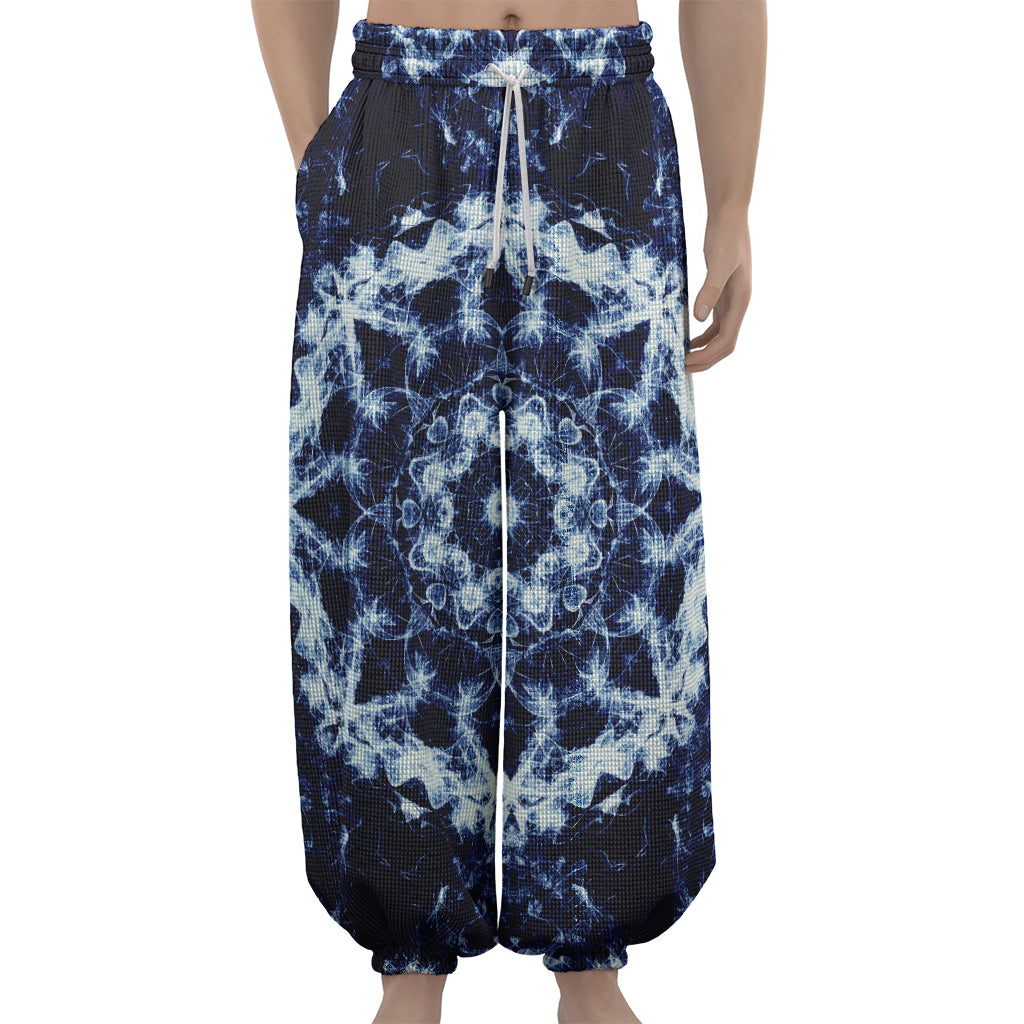 Blue Winter Mandala Print Lantern Pants