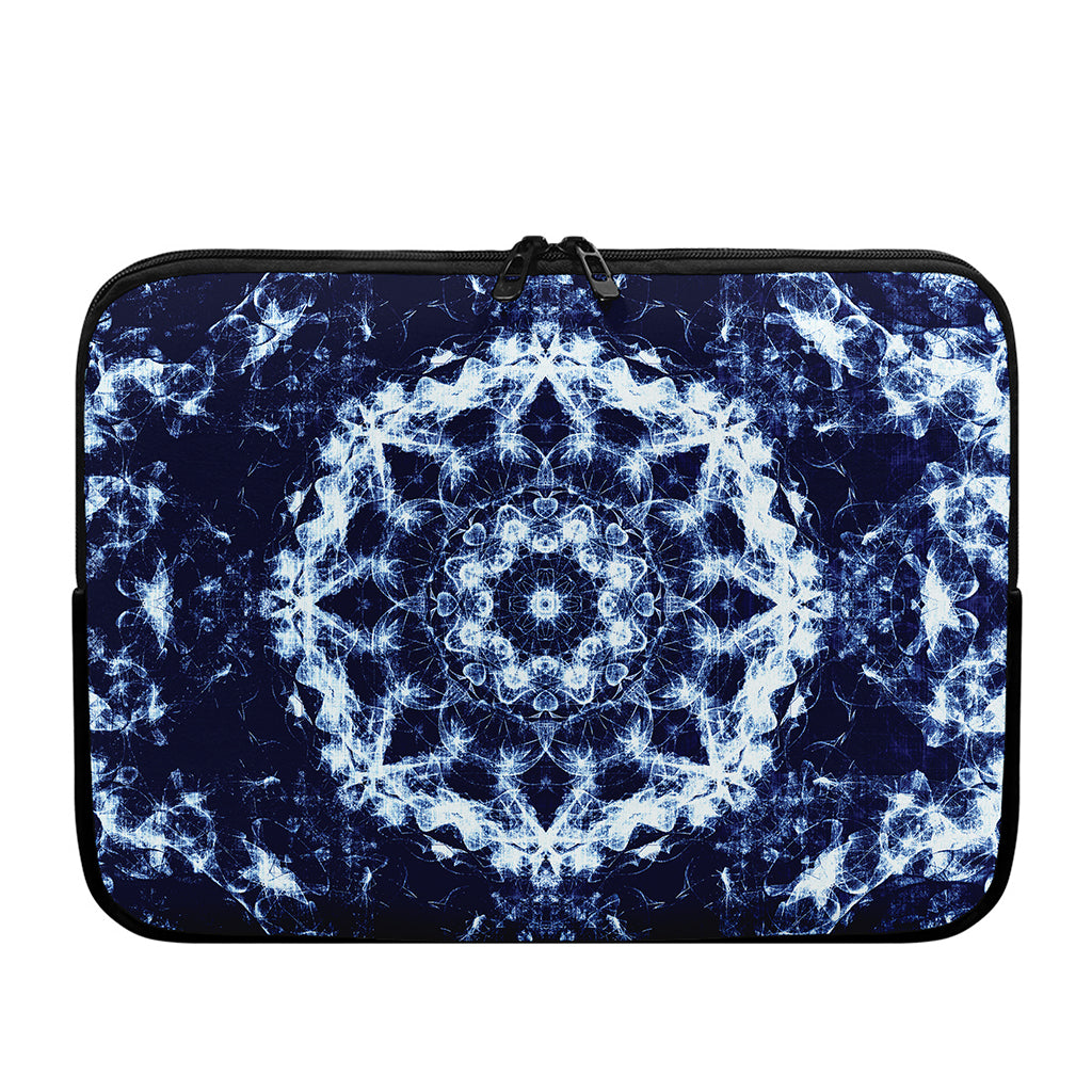 Blue Winter Mandala Print Laptop Sleeve