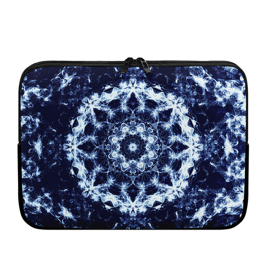 Blue Winter Mandala Print Laptop Sleeve