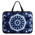 Blue Winter Mandala Print Laptop Sleeve With Handle