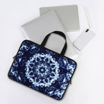 Blue Winter Mandala Print Laptop Sleeve With Handle