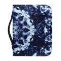 Blue Winter Mandala Print Leather Bible Cover