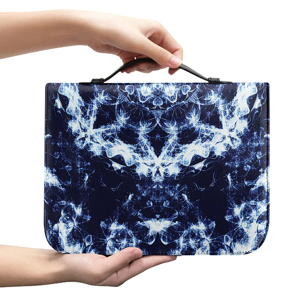 Blue Winter Mandala Print Leather Bible Cover