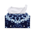 Blue Winter Mandala Print Leather Tissue Box Cover