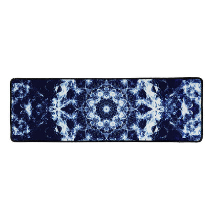 Blue Winter Mandala Print Long Kitchen Mat