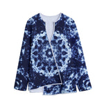 Blue Winter Mandala Print Long Sleeve Short Coat