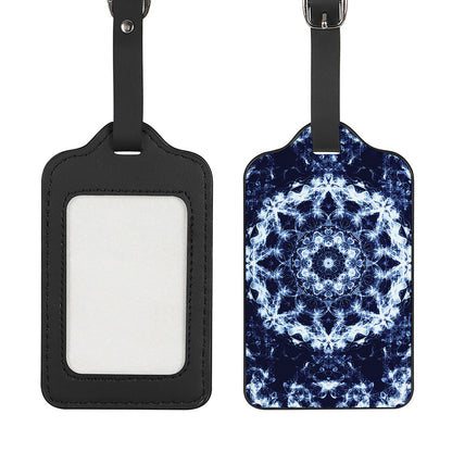 Blue Winter Mandala Print Luggage Tag