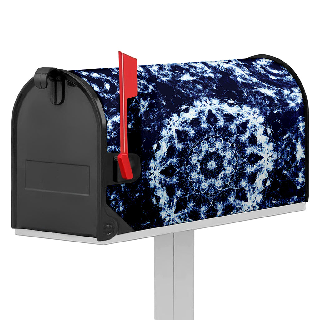 Blue Winter Mandala Print Mailbox Cover