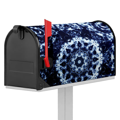 Blue Winter Mandala Print Mailbox Cover