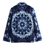 Blue Winter Mandala Print Men's Blazer