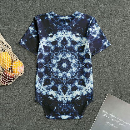 Blue Winter Mandala Print Men's Bodysuit