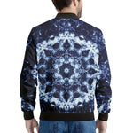 Blue Winter Mandala Print Men's Bomber Jacket