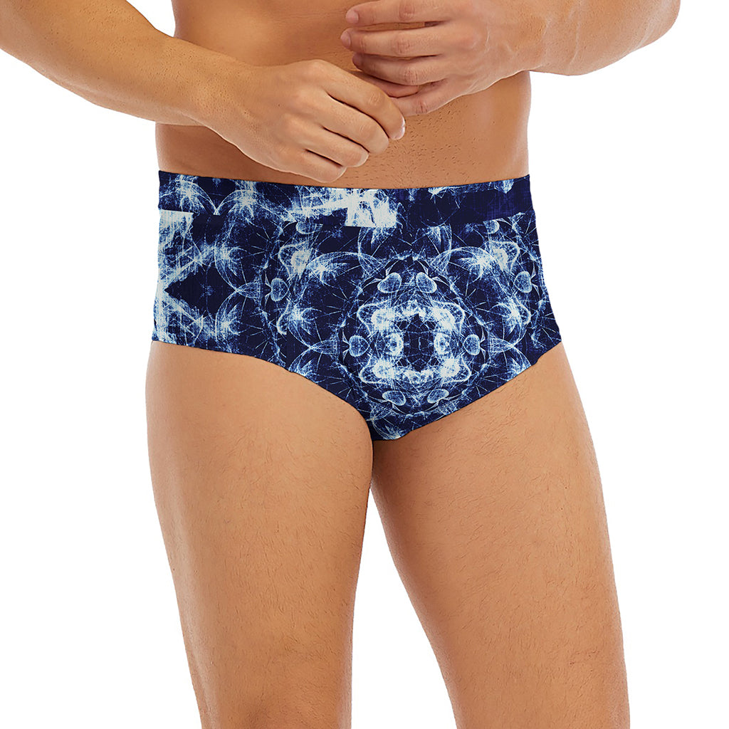 Blue Winter Mandala Print Men's Briefs